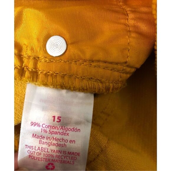 No Boundaries corduroy style vibrant orange gold button down front mini skirt - Picture 9 of 9